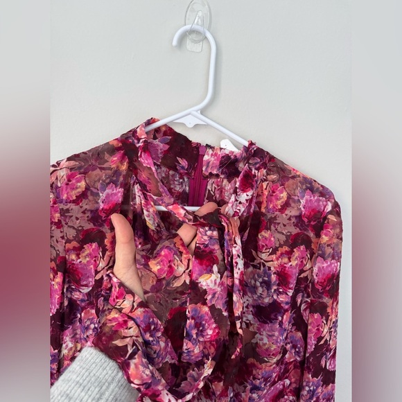 $1080 MIKAEL AGHAL Floral Maxi Dress Fucsia Color Size 6 NWT - Picture 8 of 15